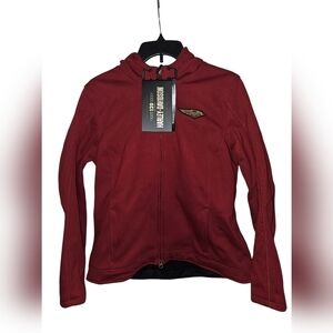Harley Davidson Women 120th Anniversary Deflector Riding Fleece Merlot Size L